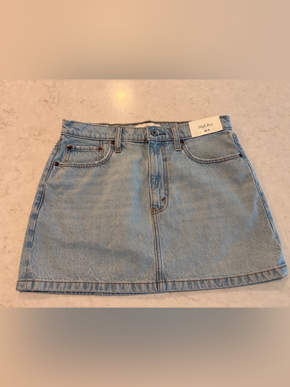 Abercrombie & Fitch Blue Denim Mini Skirt high rise size 28 nwt